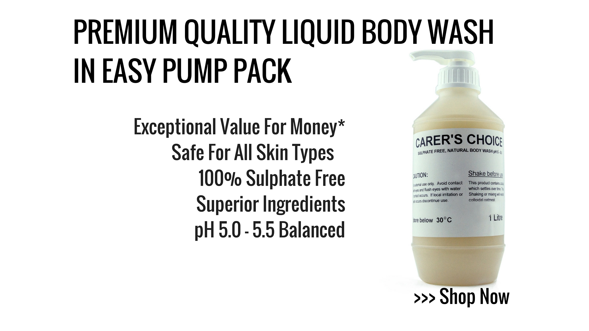 Sulphate free Liquid body wash packs pH 5.0 - 5.5