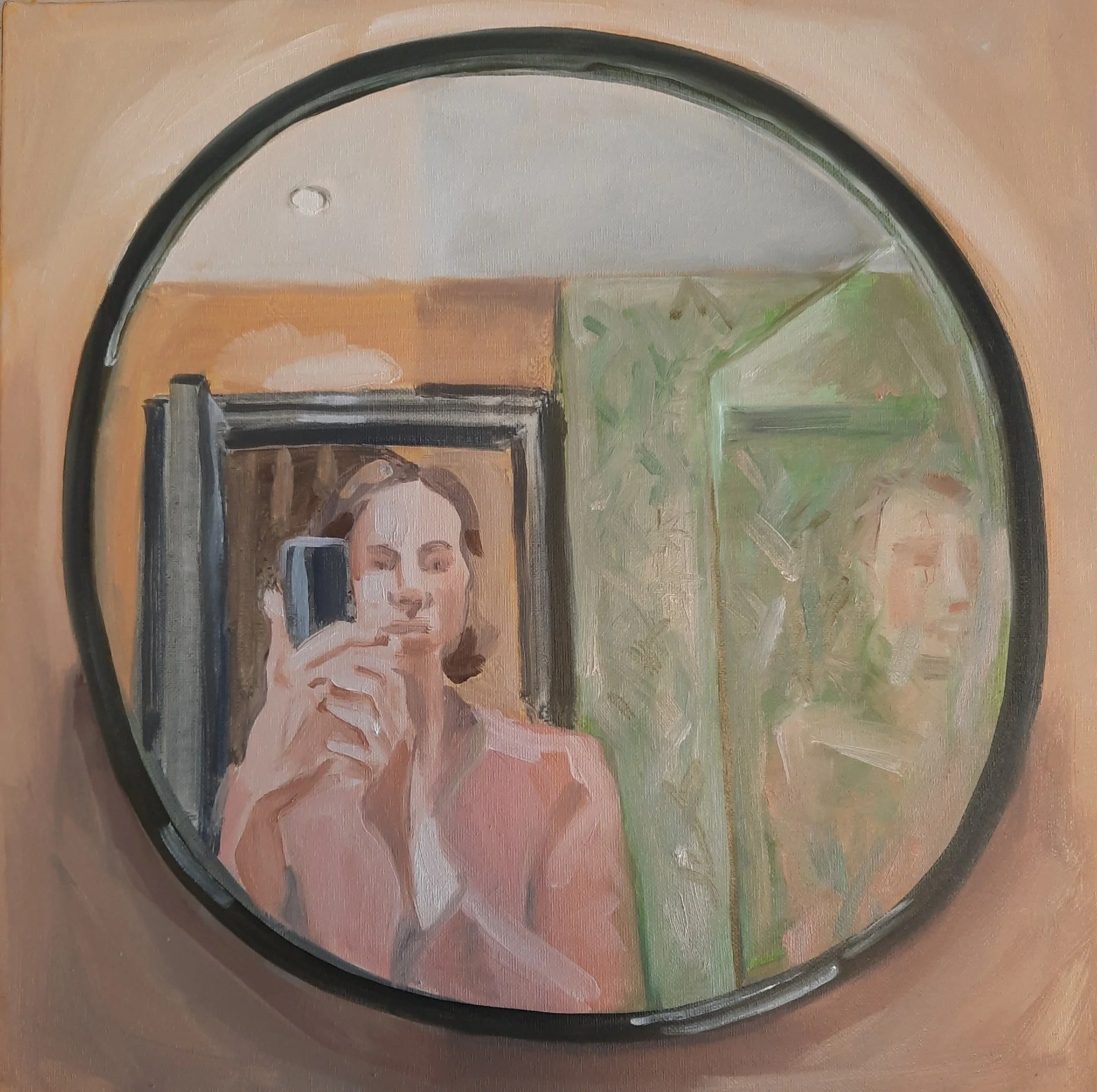 Susan Madert Self portrait in Hotel Bedroom