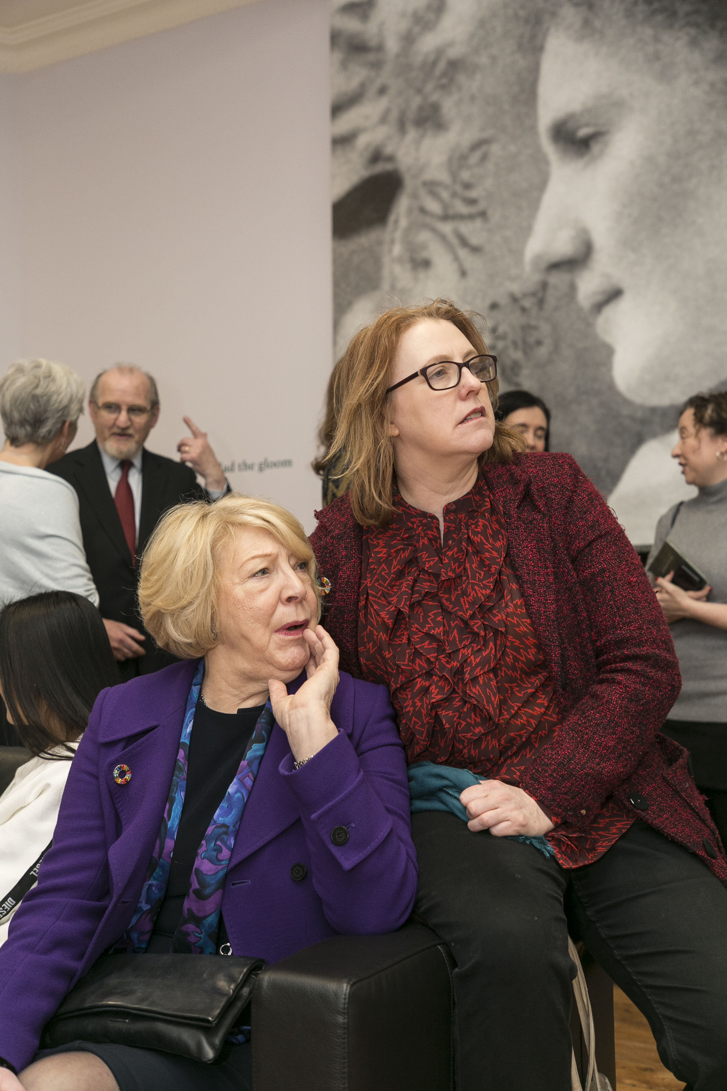  Sabina Higgins with Senator Alice-Mary Higgins    Hamilton Gallery / MoLi / DFAT - exhibition opening by Sabina Higgins of "Eva Gore-Booth 93 Irish women artists respond to her life and work", part of Brigids Day Lá Fhéile Bríde, Celebrating Women a