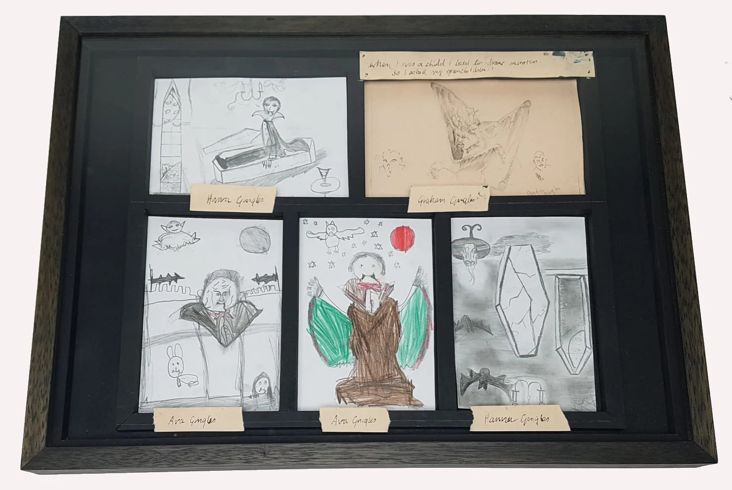 Hamilton Gallery, Sligo, Artist, Graham Gingles, RUA, When I was a child I loved drawing monsters so I asked my children, Bram Stoker Exhibition