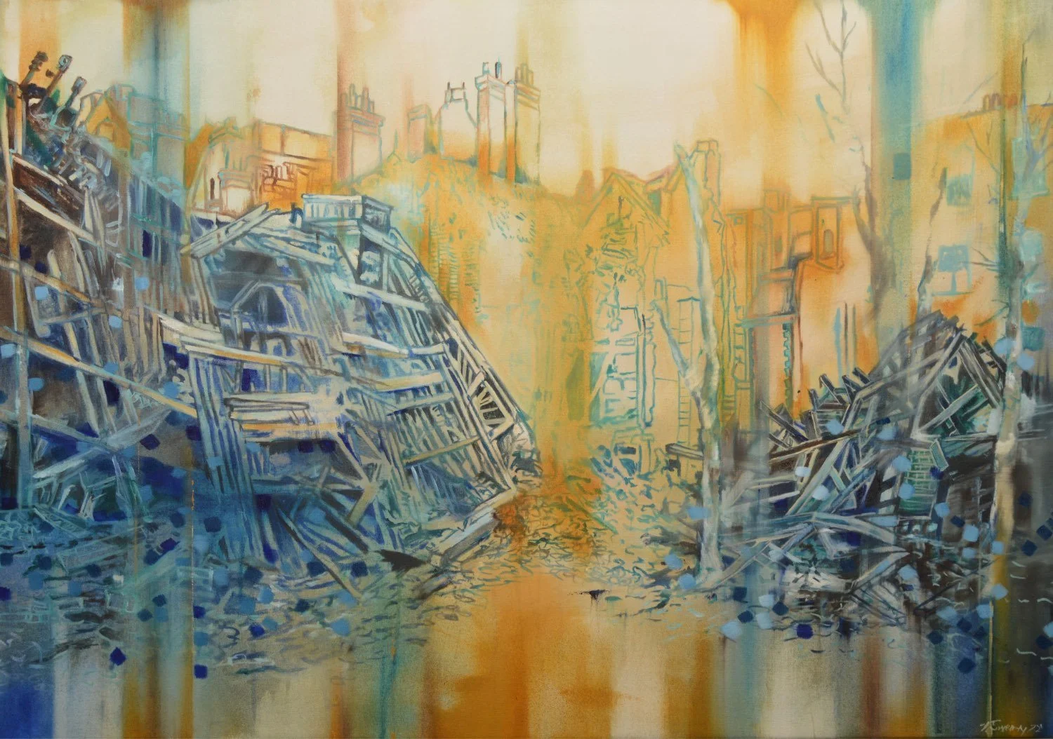 Hamilton Gallery, Sligo, Artist, Tracy Sweeney, All things fall and built again, Lapis Lazuli Exhibition, W B Yeats poetry