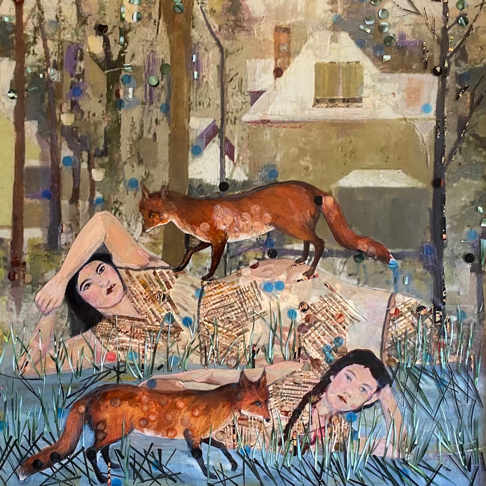 Gillard Medbh, Shot fox on the road to Arjeplog, Mixed media on canvas €590.jpeg