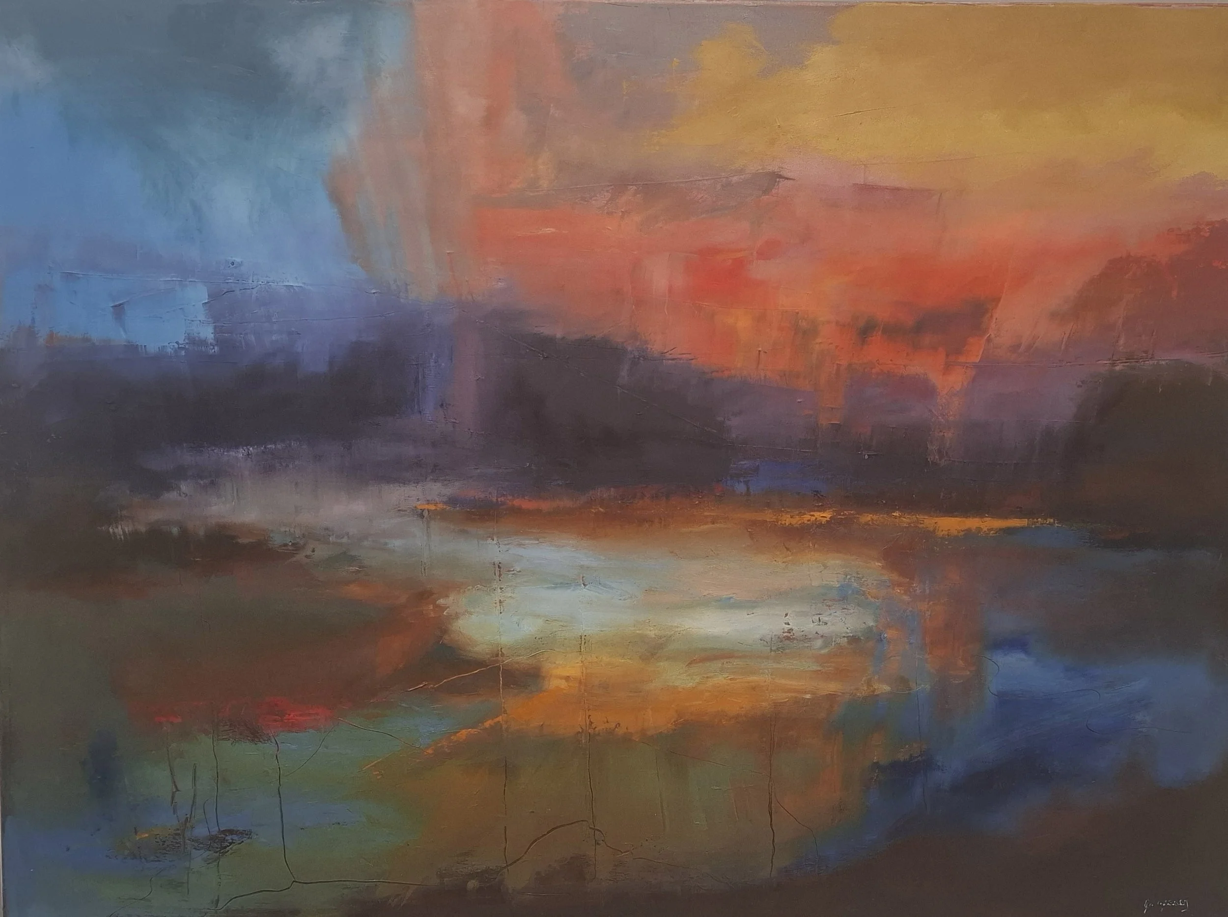 .Josephine Geaney.Golden Light.oil and cold wax on canvas.90x120cm.1,900 euro..jpg