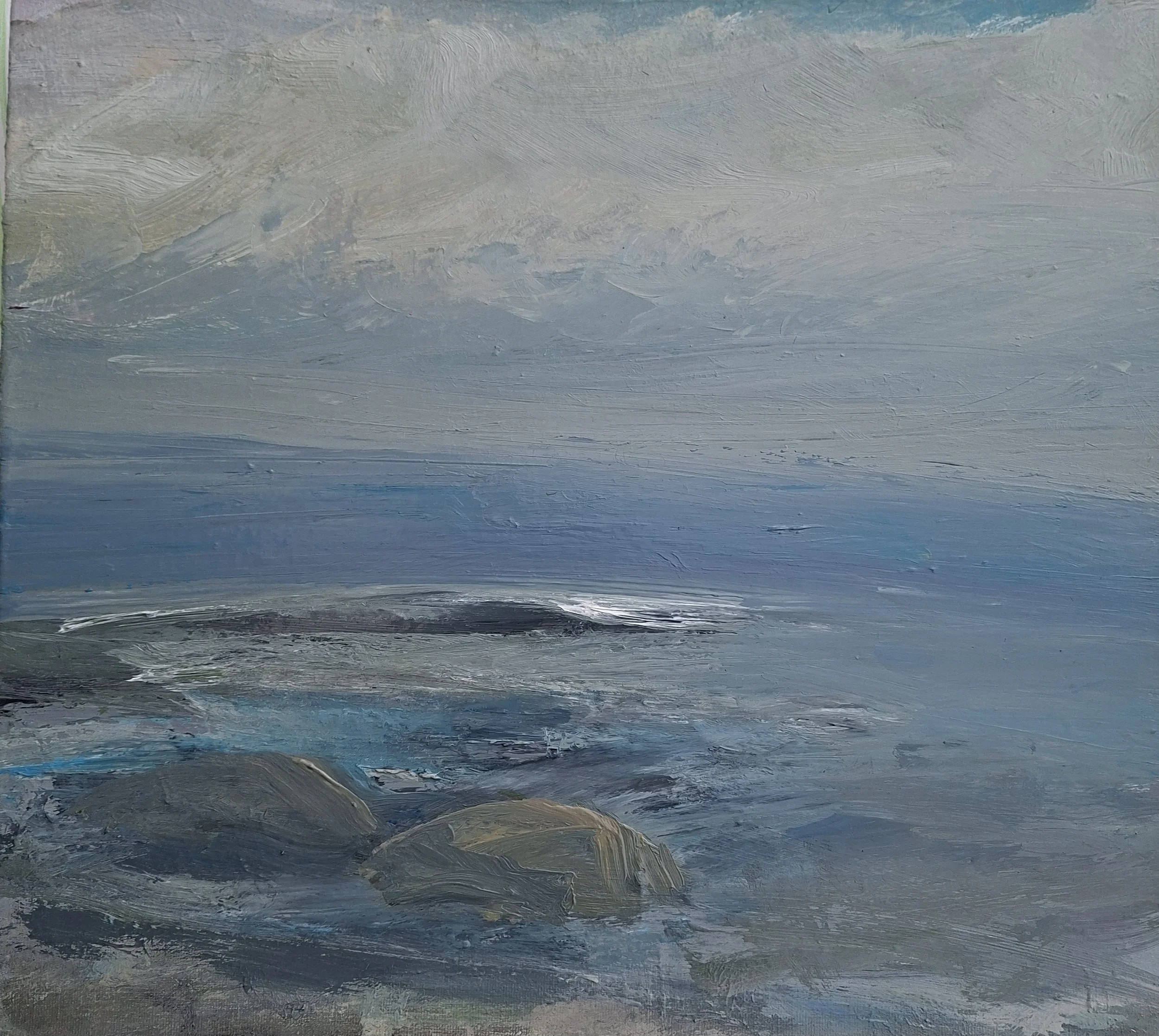 added T.Brooks.Shore Rocks. Oil on CanvasC. 36x41cm . €525..jpg