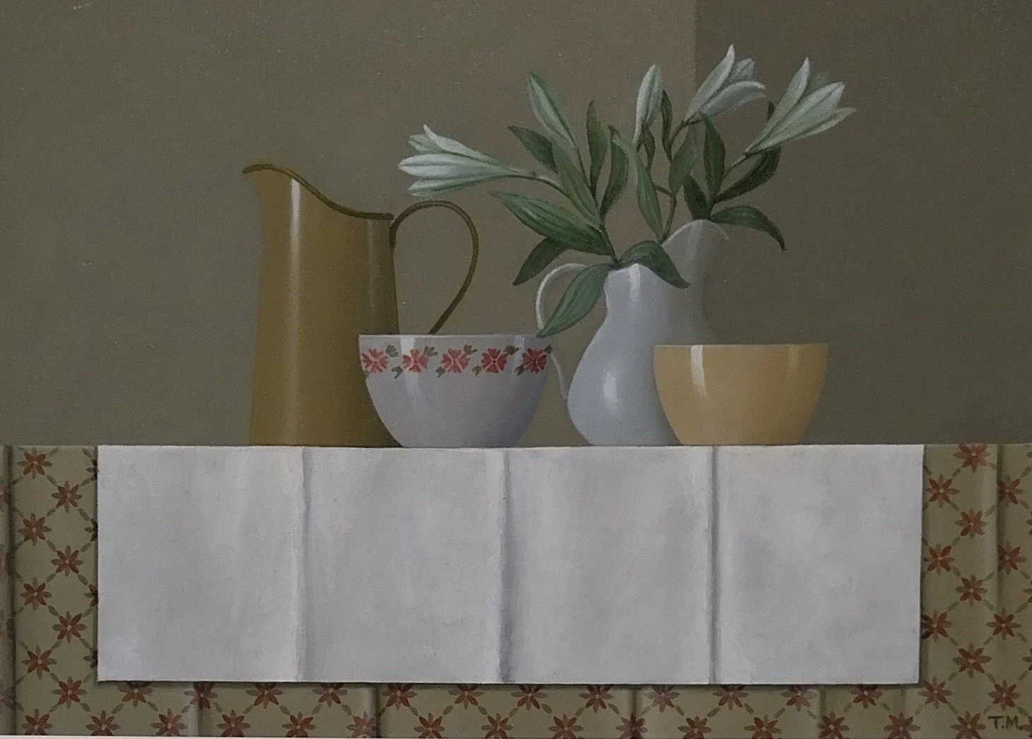 Mooney, Trudie - 'Lilies and Floral Fabric'