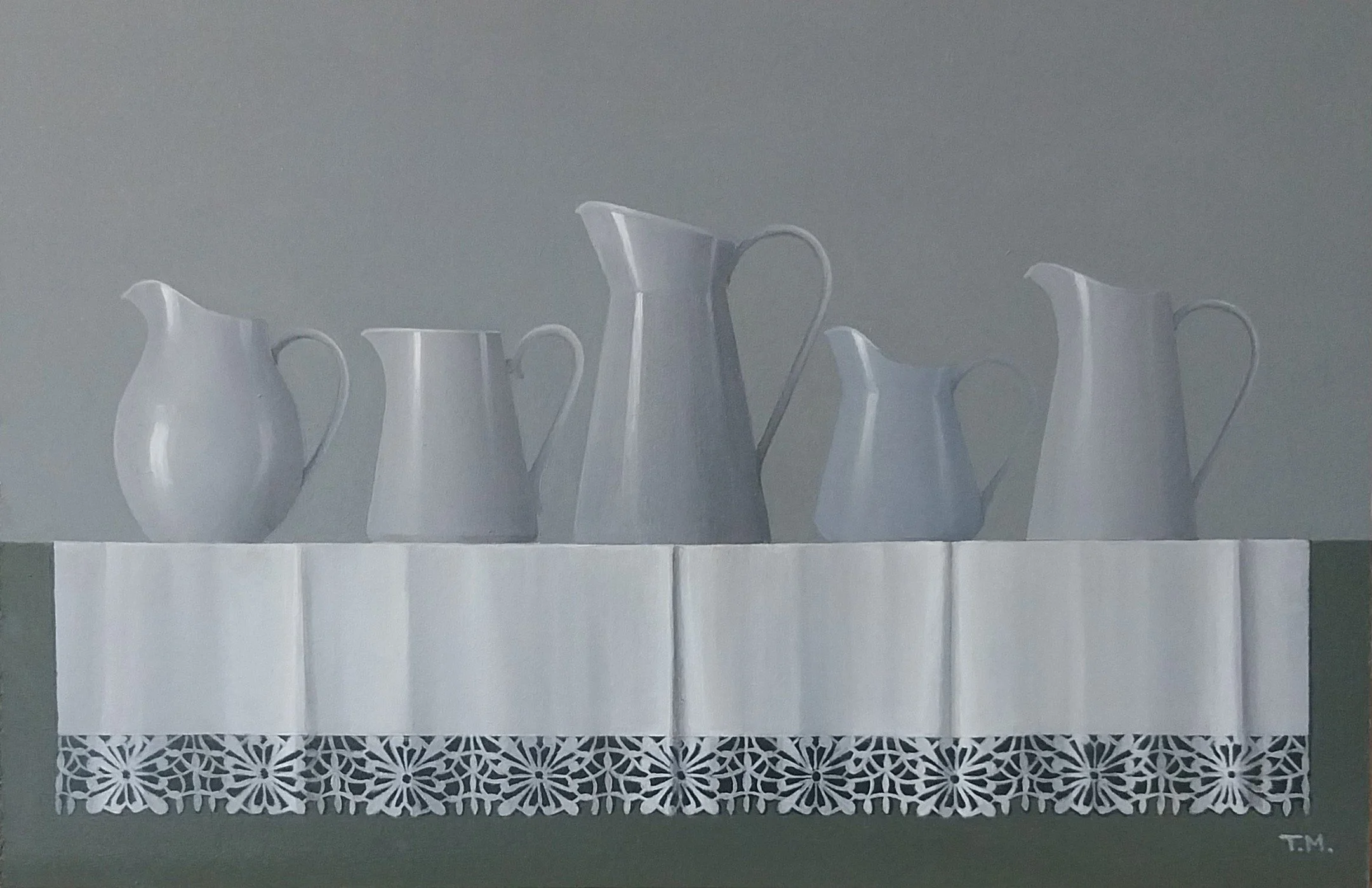 Mooney, Trudie - 'Five Jugs and Lace'