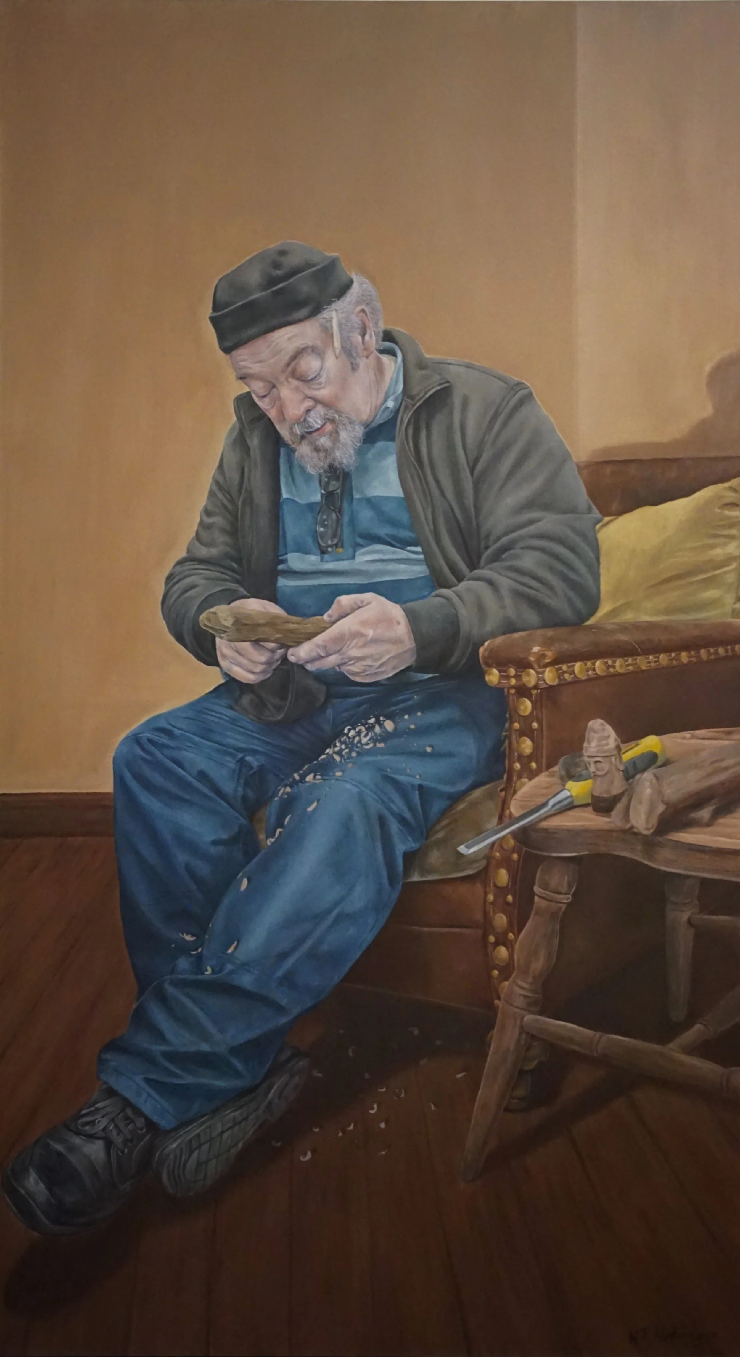 The Whittler 150cm x 80cm x 3cm - Oil on canvas.JPG