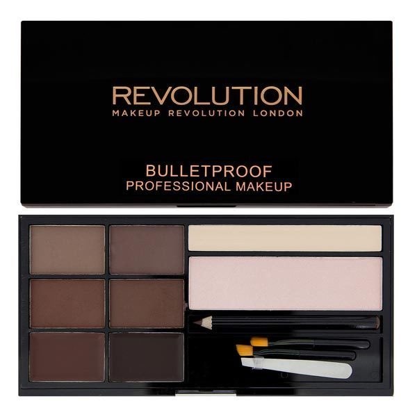 Makeup Revolution Ultra Brow Palette. Mida hing veel ühelt korralikult kulmukomplektilt ihaldada võiks. See sisaldab 4 erinevat varjundit. mida saab loomulikult parima kulmuvärvi saavutamiseks omavahel segada. Lisaks on komplektiis ka kulmupintsel, highlihter-puuder ja highlighter kreem.