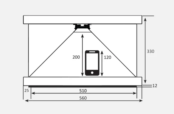 DREAMOC HD3 Front – Dimensions with object reference