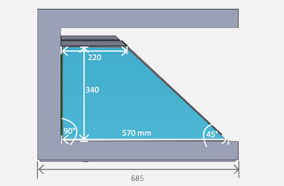 Dreamoc XL3 – approximate hologram size (on side)