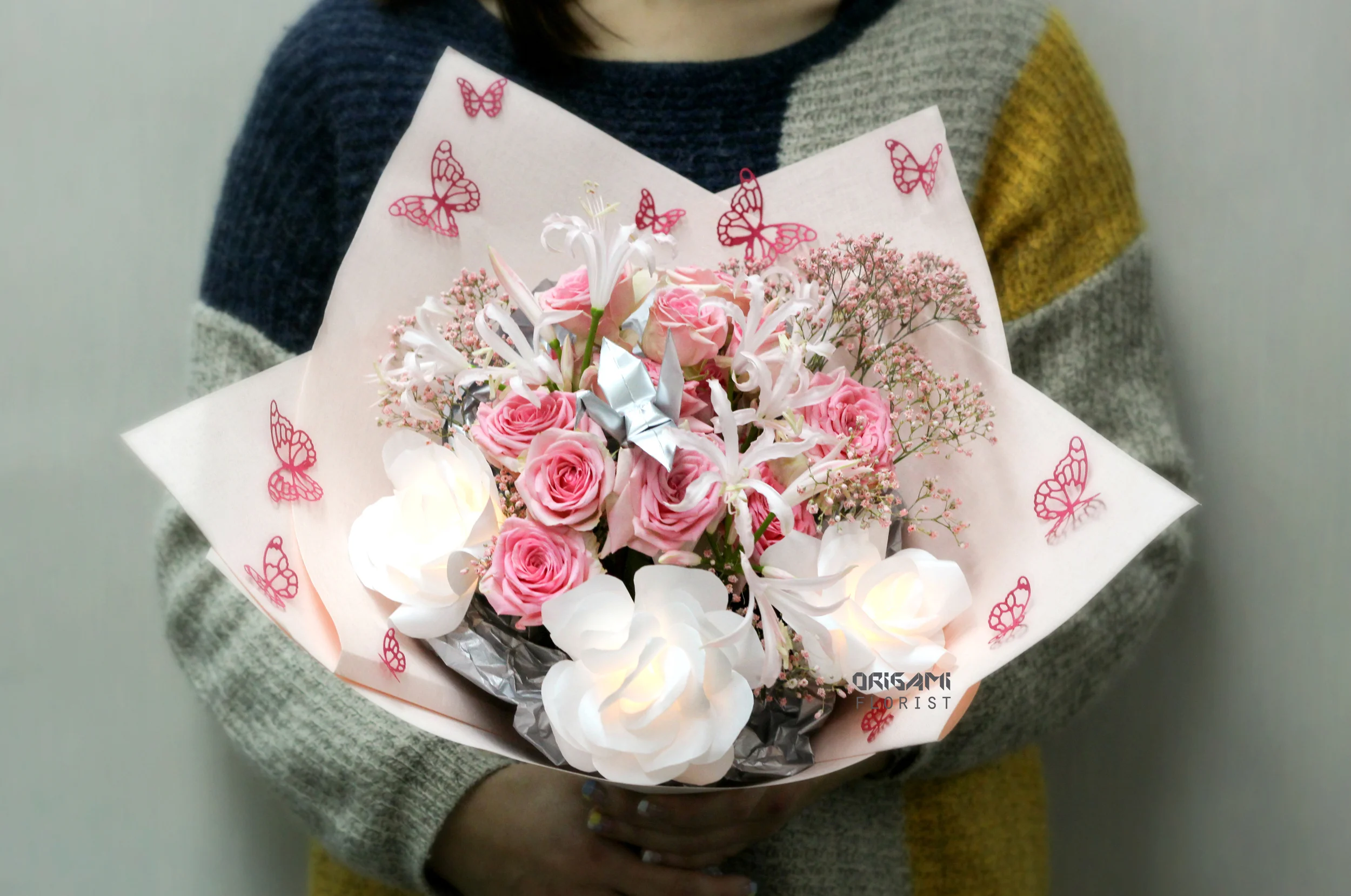 Pink Rose Garden with upgrade (3 glowing roses)