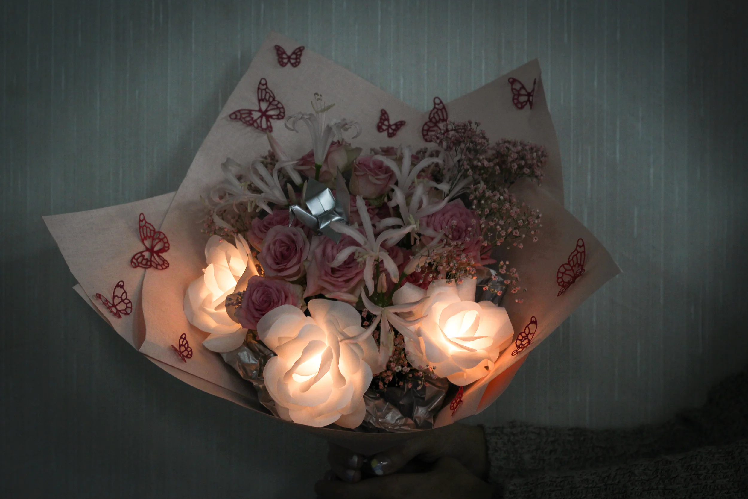 romantic glowing roses