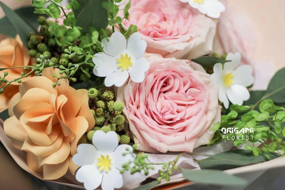 white paper matching flower