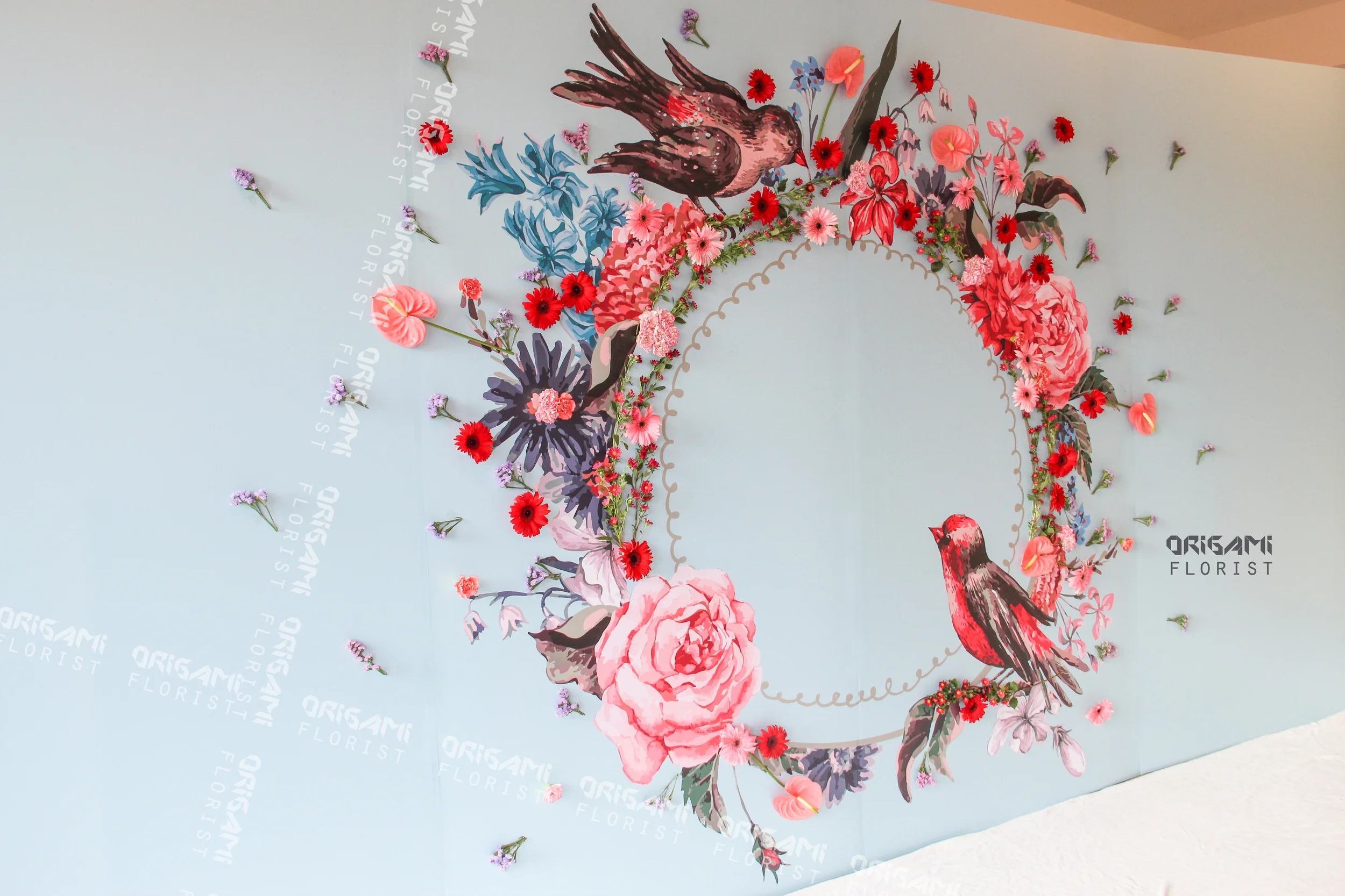Fresh flower backdrop