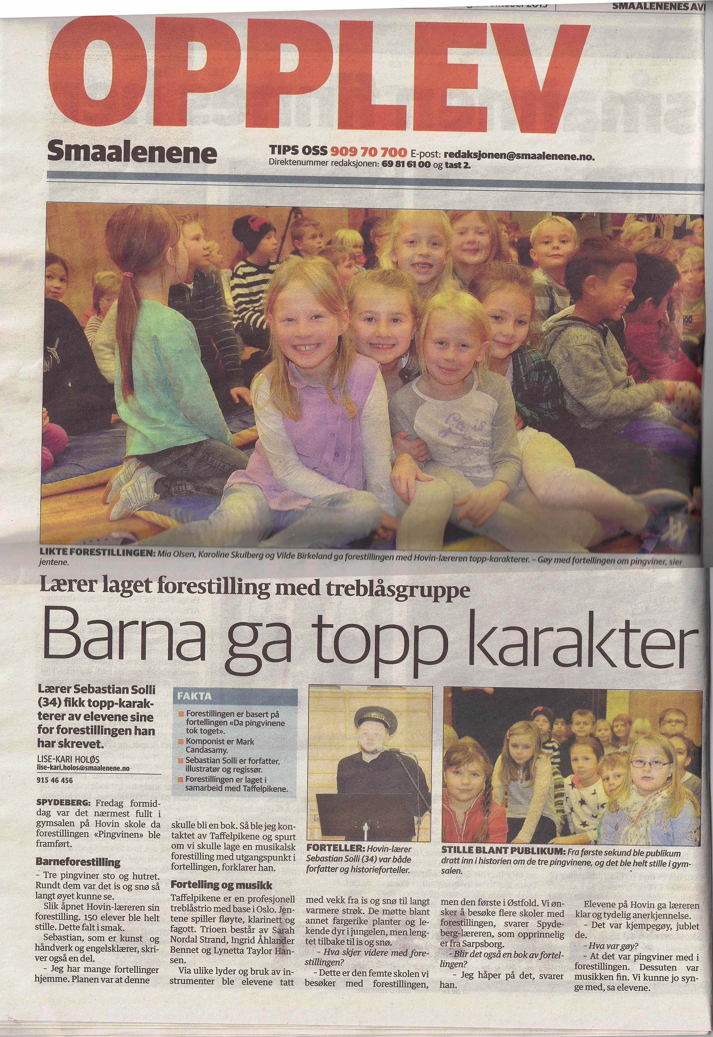 Avisartikkel fra turné i oktober 2015