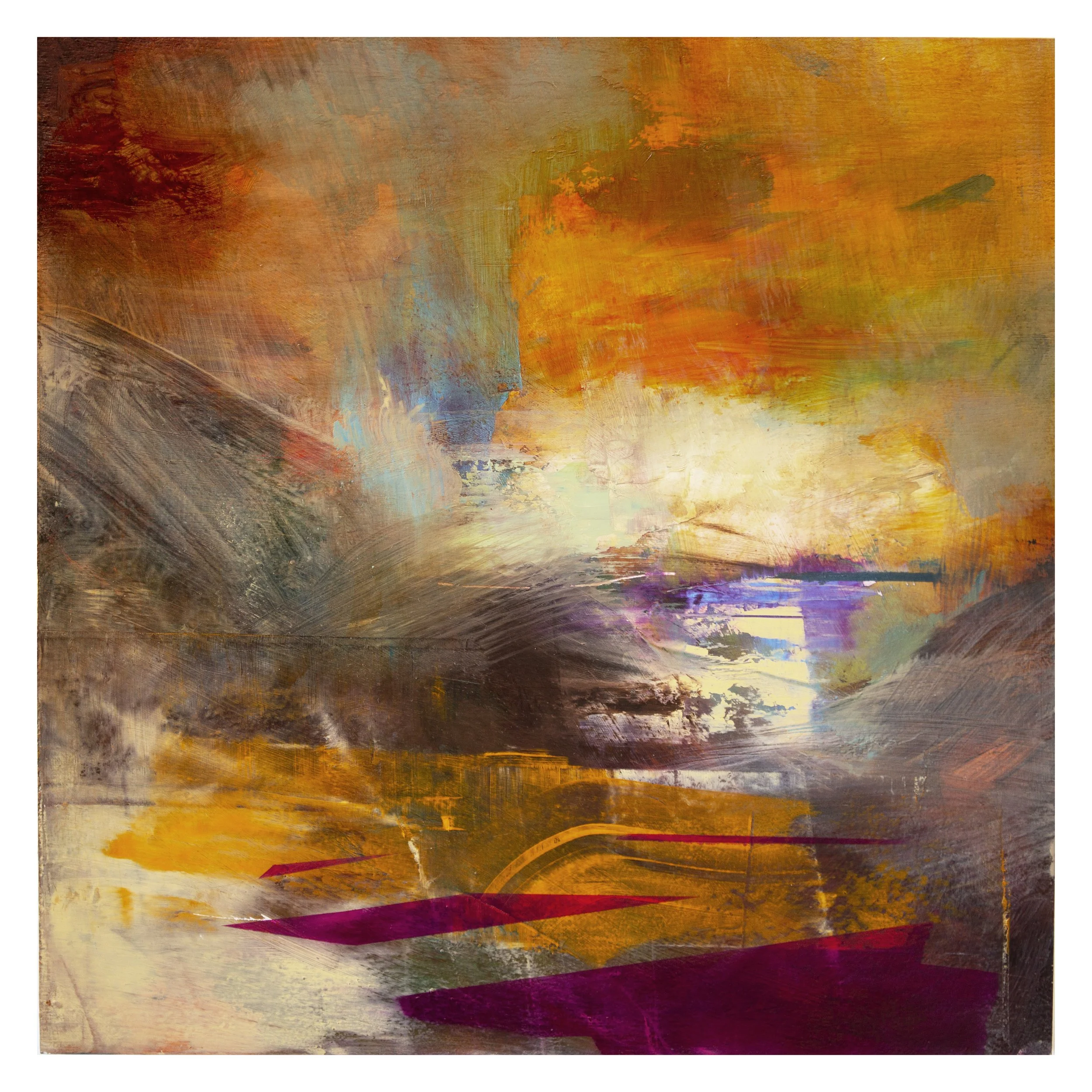 Signal Pulse Pause. 2025. Oil on panel. 40 x 40cm