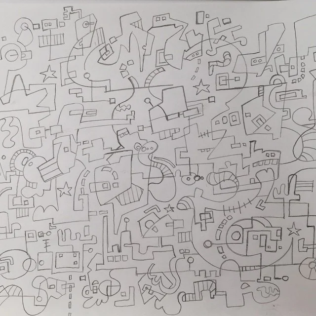 Doodle 'Wild Lines' with plain pencil and paper