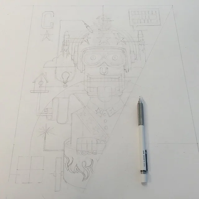 Sketch commissioned illustration / painting for Dutch creative agency MOED-CSD