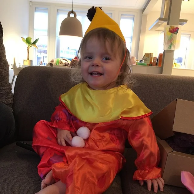 Zoë is our little clown