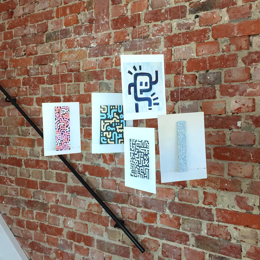 Photo 1 of a set of 5 Moo Luxe Medium Postcards with artworks by Dutch contemporary urban artist Michiel Nagtegaal 
