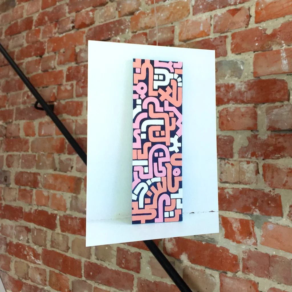Luxe Medium Postcard with artwork 'Bold Pink' printed on super heavy paper by Moo Cards. Artwork by Dutch contemporary urban artist Michiel Nagtegaal / Mr. Upside
