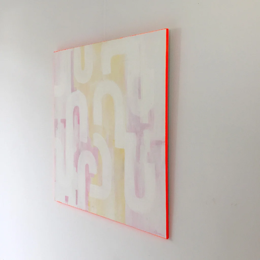 Photo 3 - Artwork 'White Lines' is a painting on canvas by Dutch contemporary urban artist Michiel Nagtegaal