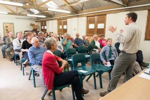 Tom Davis of Mudchute City Farm addressing Southdown members & friends