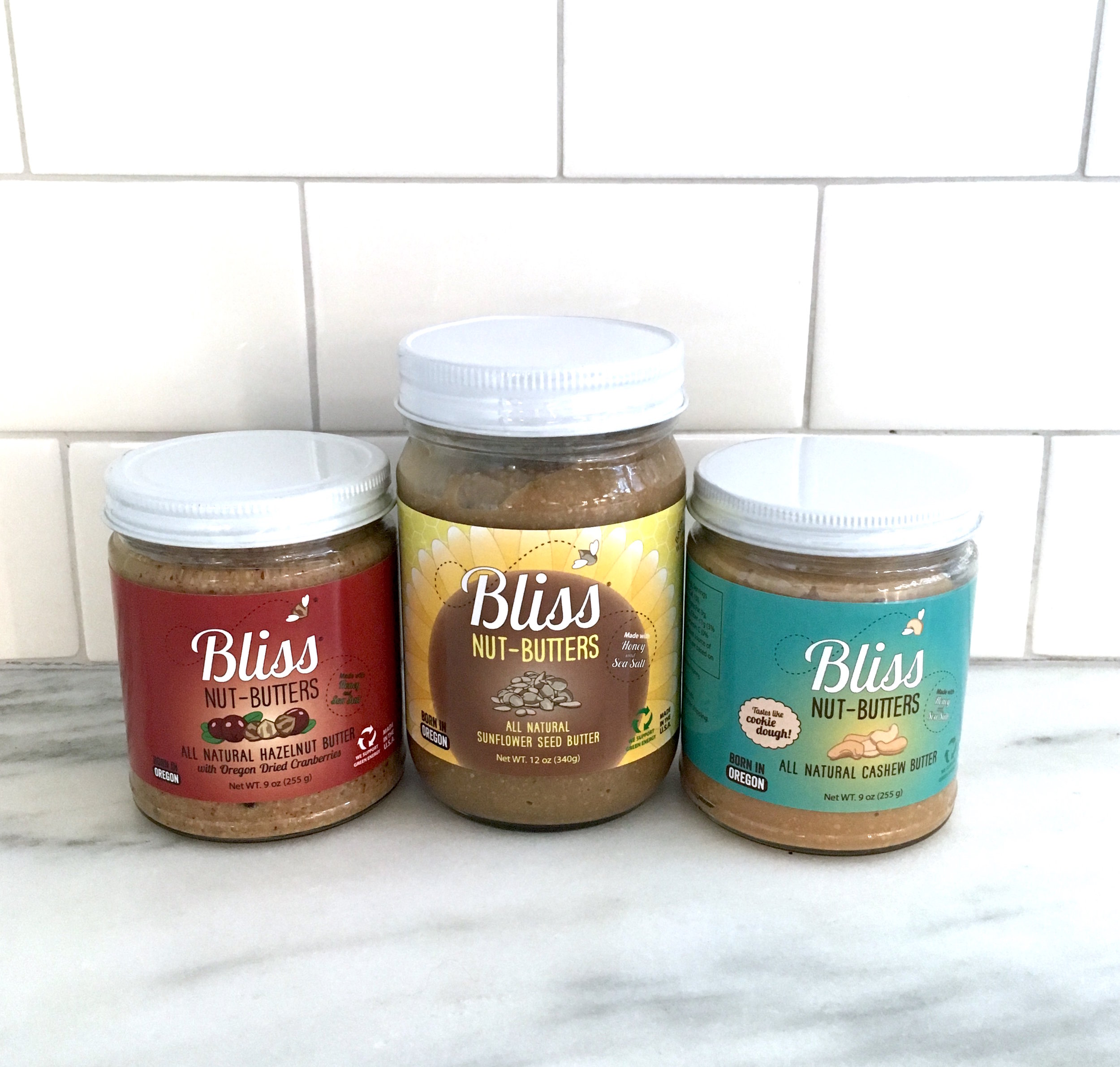 Three of Bliss Nut Butter's unique, addictive products.