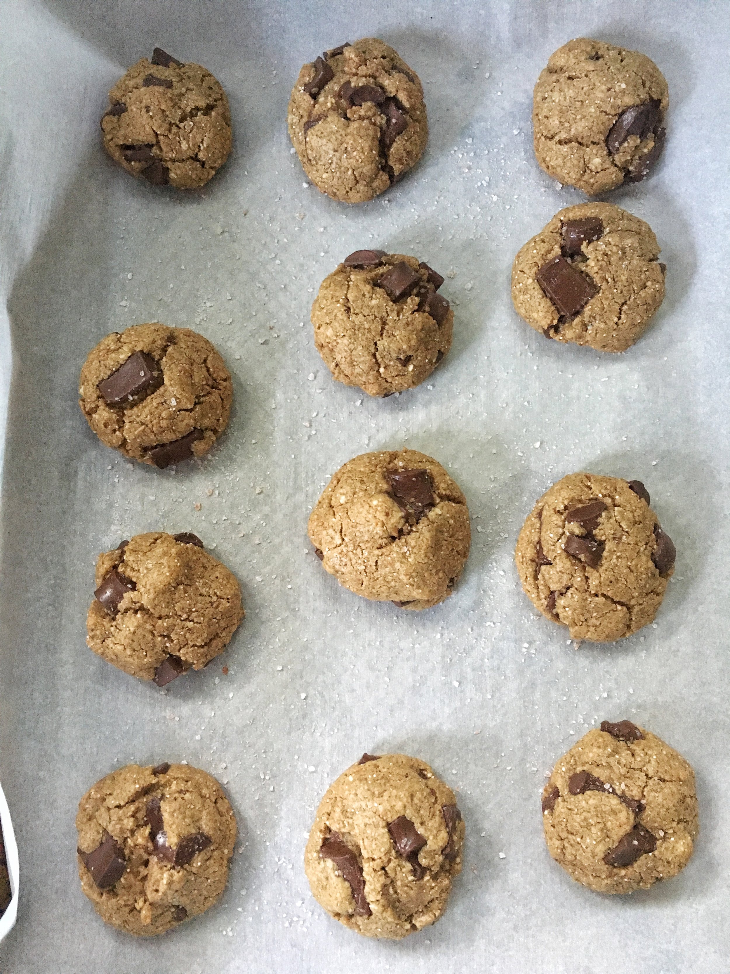 Don't forget to top the cookies with sea salt- so good!