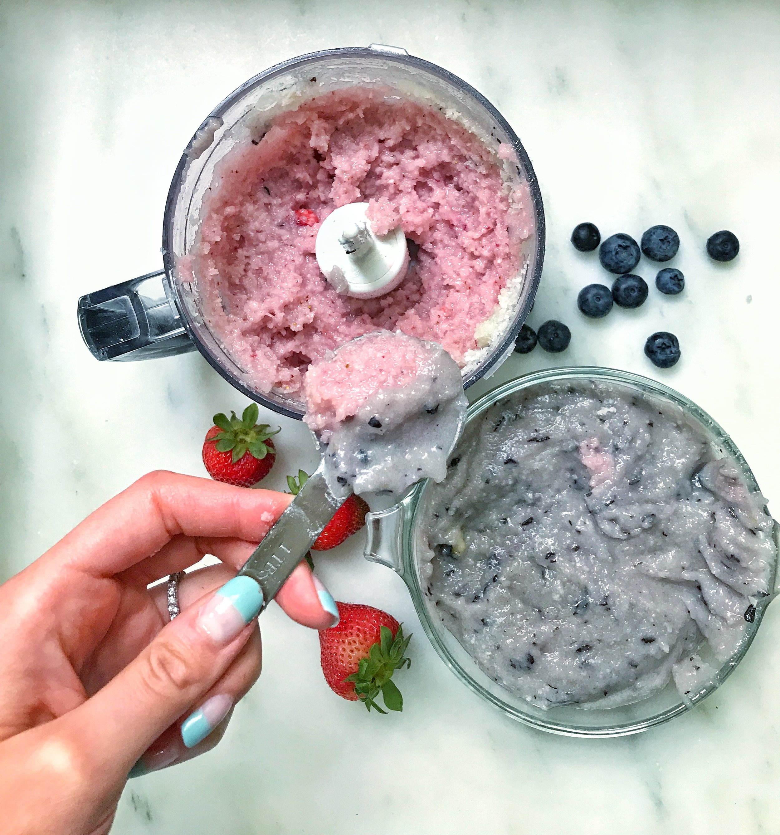Swirling the two separate batters makes the swirl look, but save a step and use just one