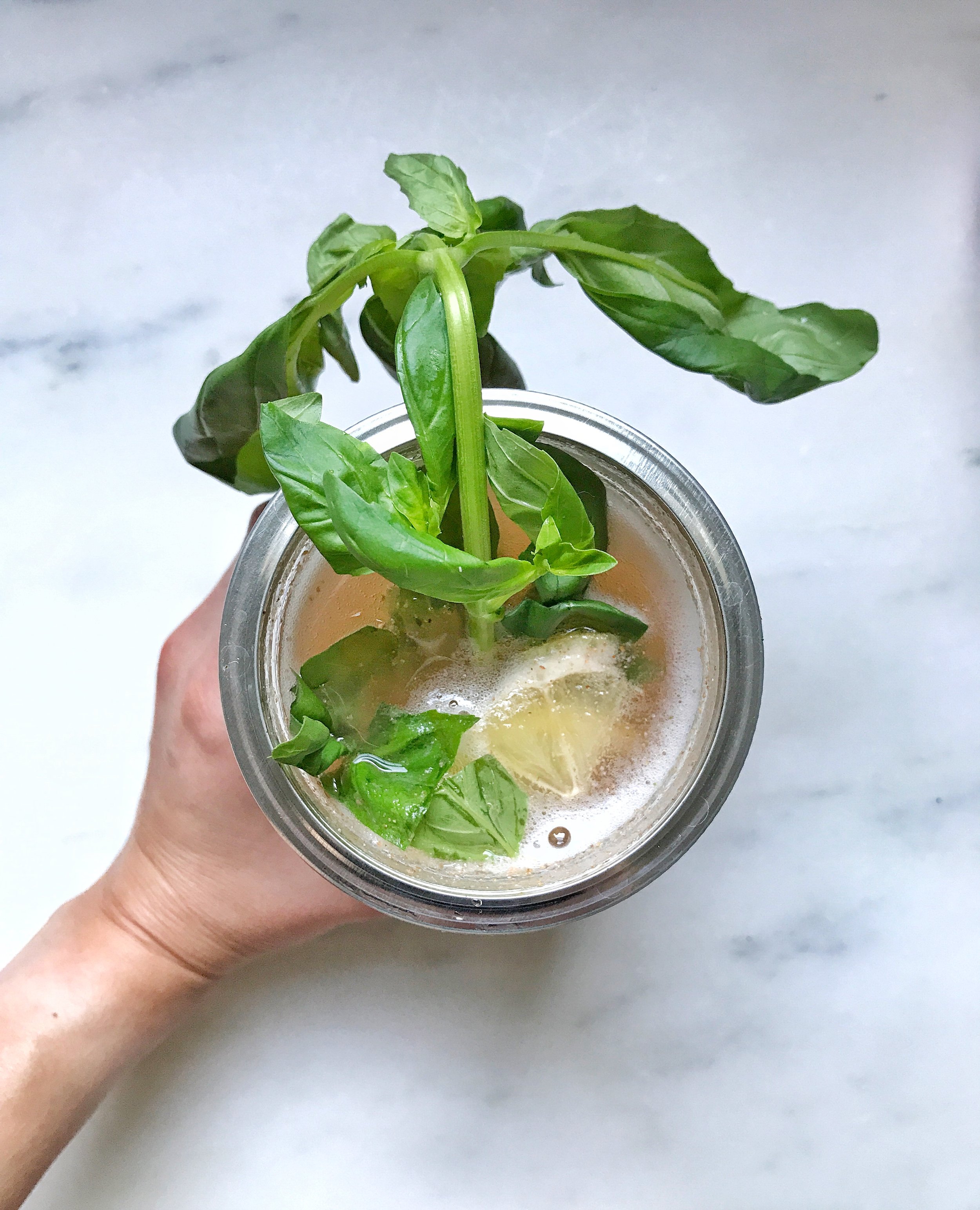 Basil, coconut water and berries always make me feel like Summer