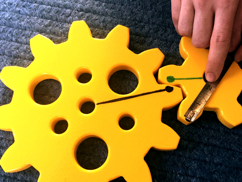 Measuring unequal gear.