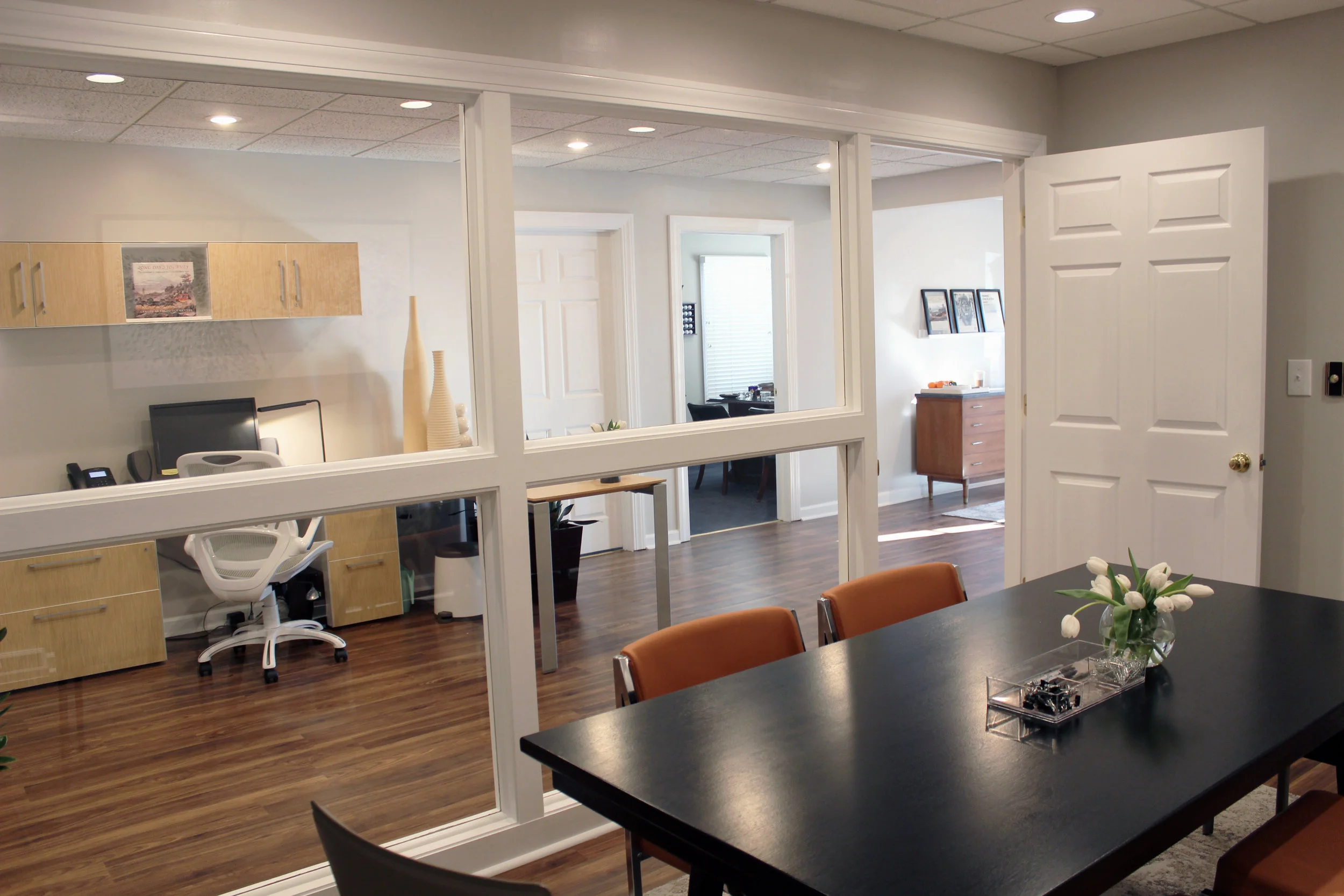 Another view from the conference room, looking out into the reception area.