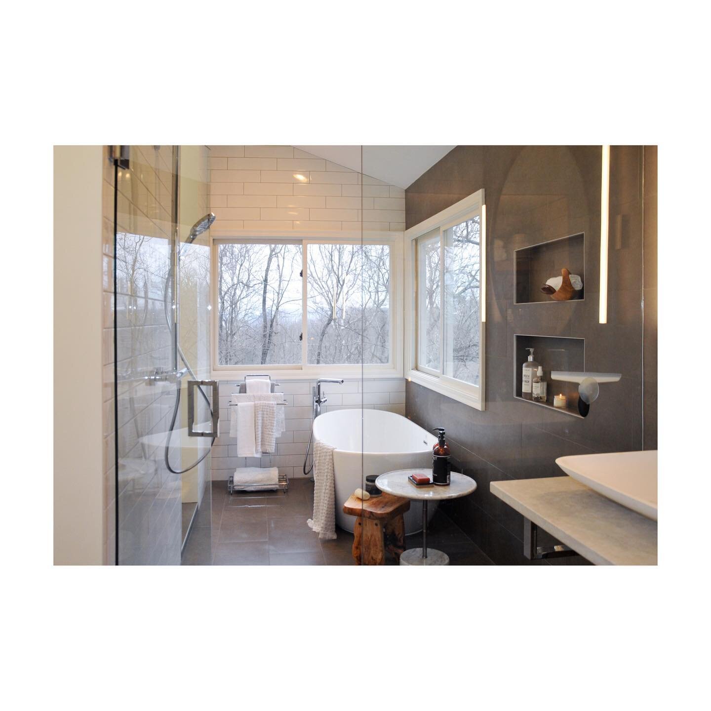 &bull;
&bull;
Quarantine, week one million: don&rsquo;t forget about self care. A calming bath (bonus points if you have a view!) would be the perfect place to relax for a few, like this bathroom project for one of our clients in Anderson &bull;