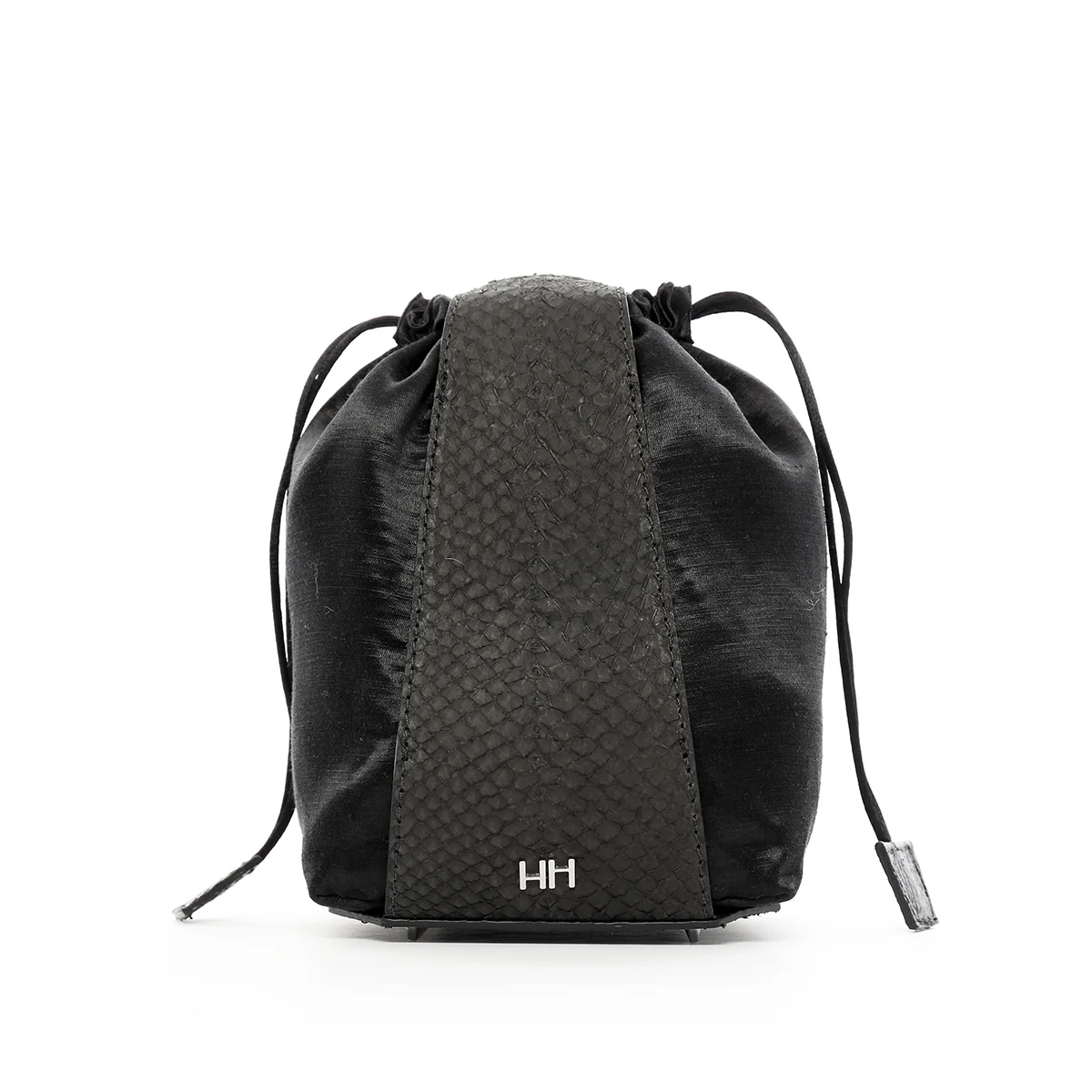 AITCH AITCH - The Lillian Pouch in Midnight with Silver Hardware, front view.jpg