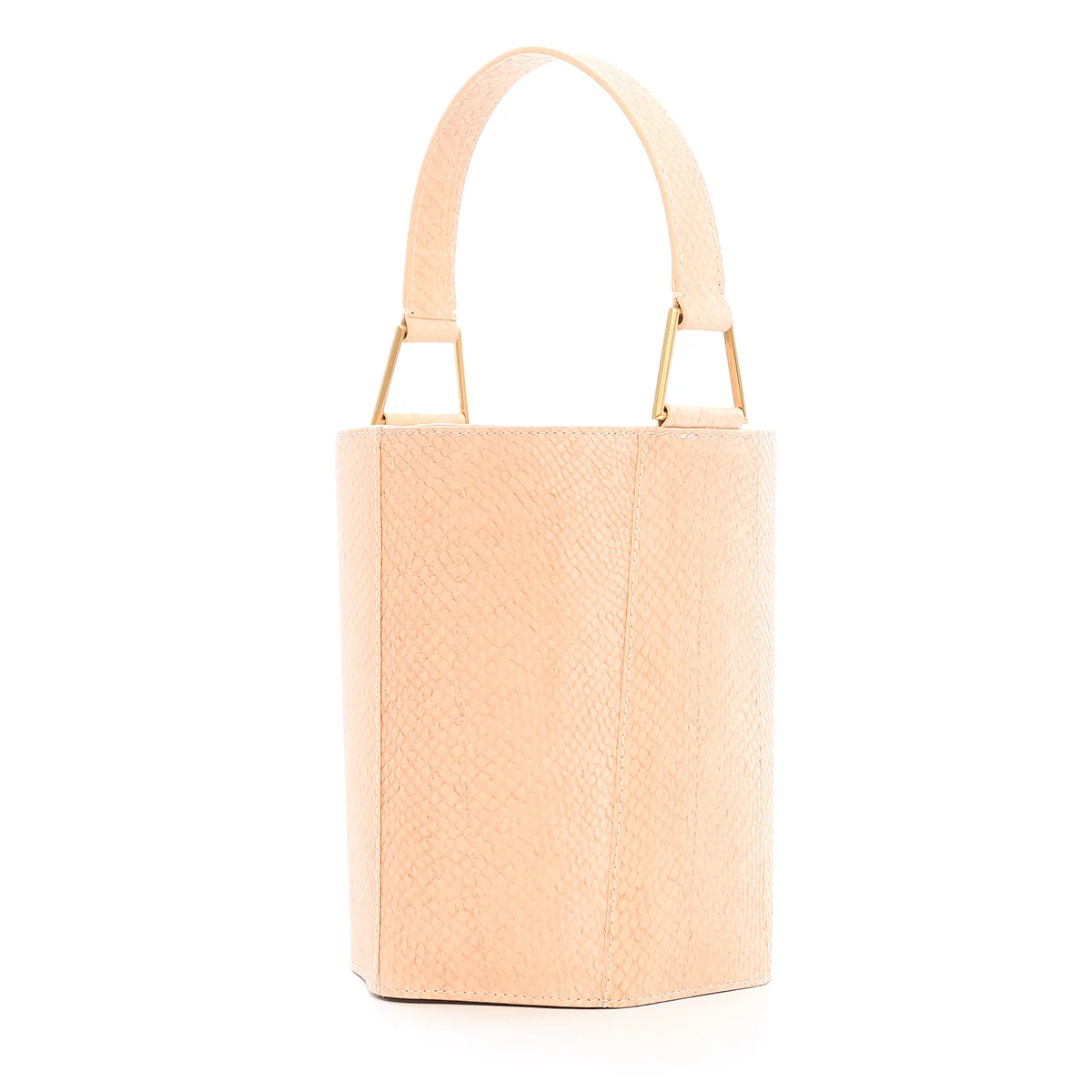 AITCH AITCH The Simone Bucket Bag Nude with Brass Hardware Side Angle .jpg