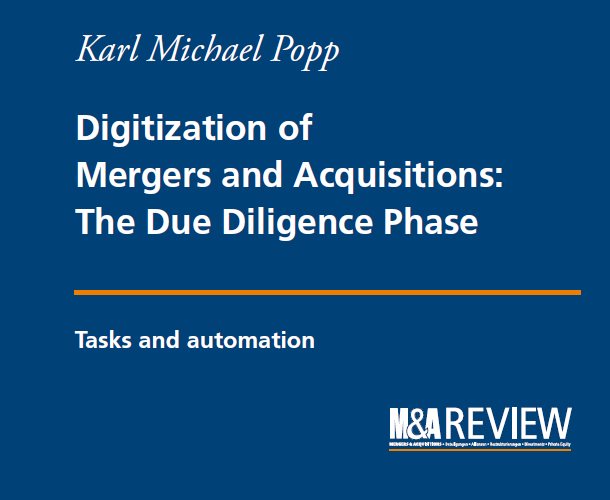 New book: Automation of Mergers and Acquisitions: Due Diligence Tasks and Automation