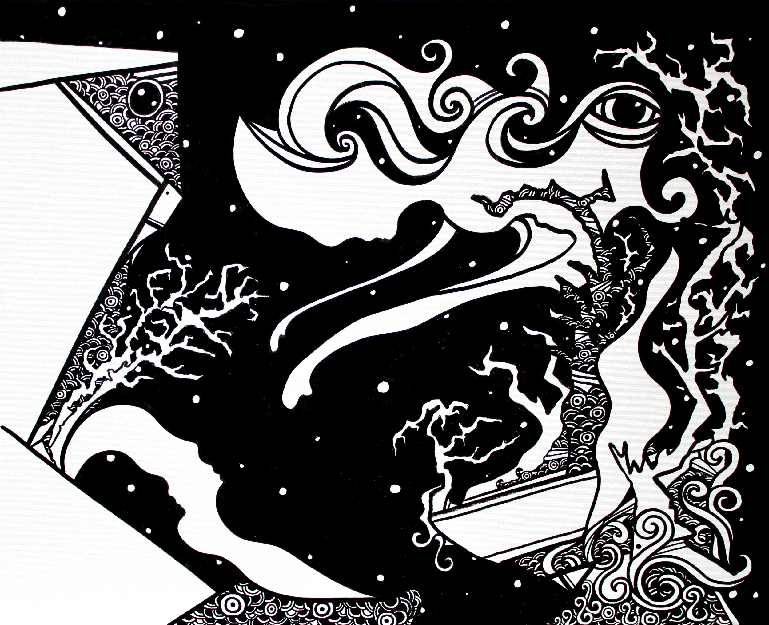 Dreaming in front of the house, 2014
