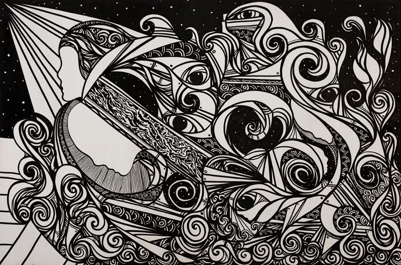 The arrival, 2014 Acrylic on canvas, 120cm x 80cm / 3’ 11.3” x 2’ 7.5”
