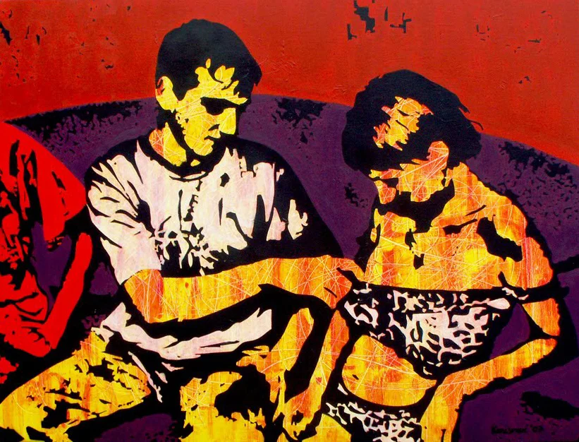 Two tigers, 2008 Acrylic on canvas, 130 cm x 100 cm / 4’ 3” x 3’ 3”