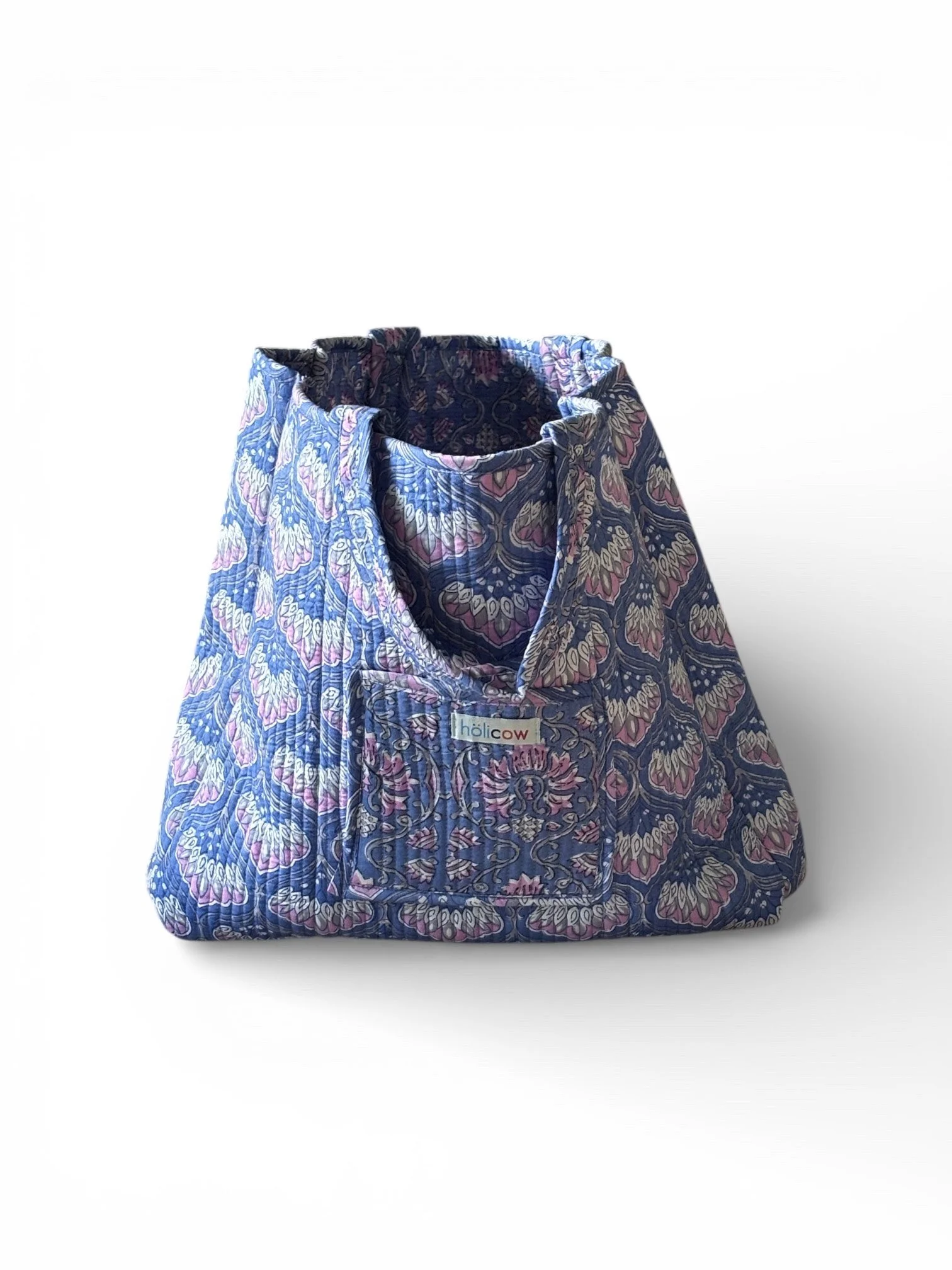 Quilted Reversible Tote Bag in Periwinkle