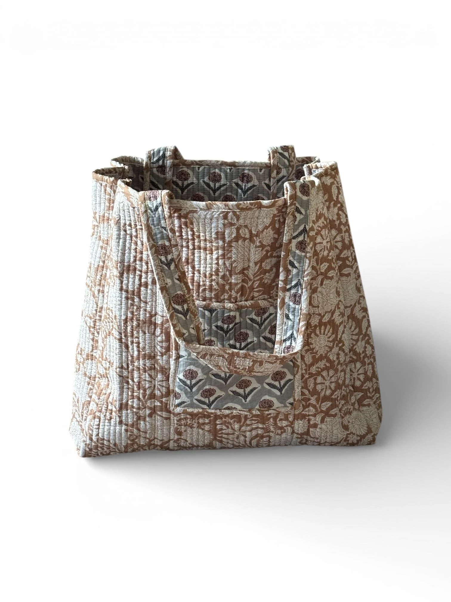 Quilted Reversible Tote in Coconut