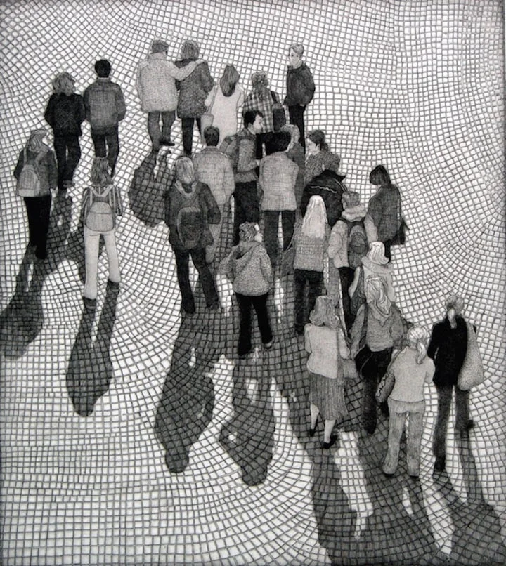 Into the Light • 18 x 16" • etching/aquatint
