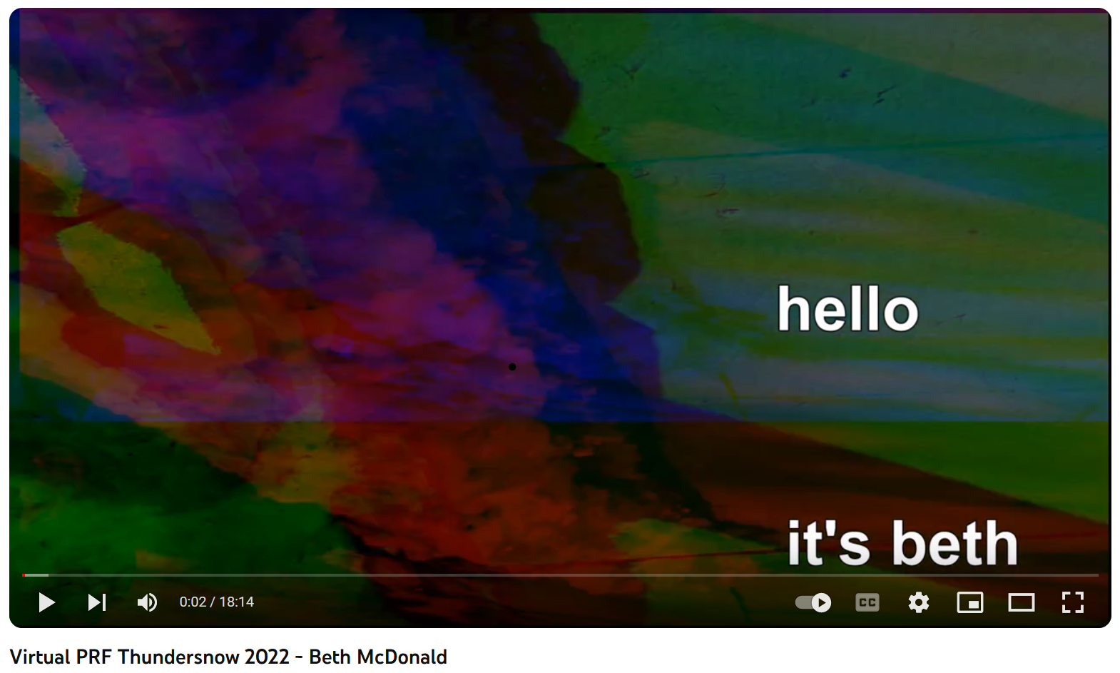 Virtual PRF Thundersnow 2022 - Beth McDonald (2022.02.20)