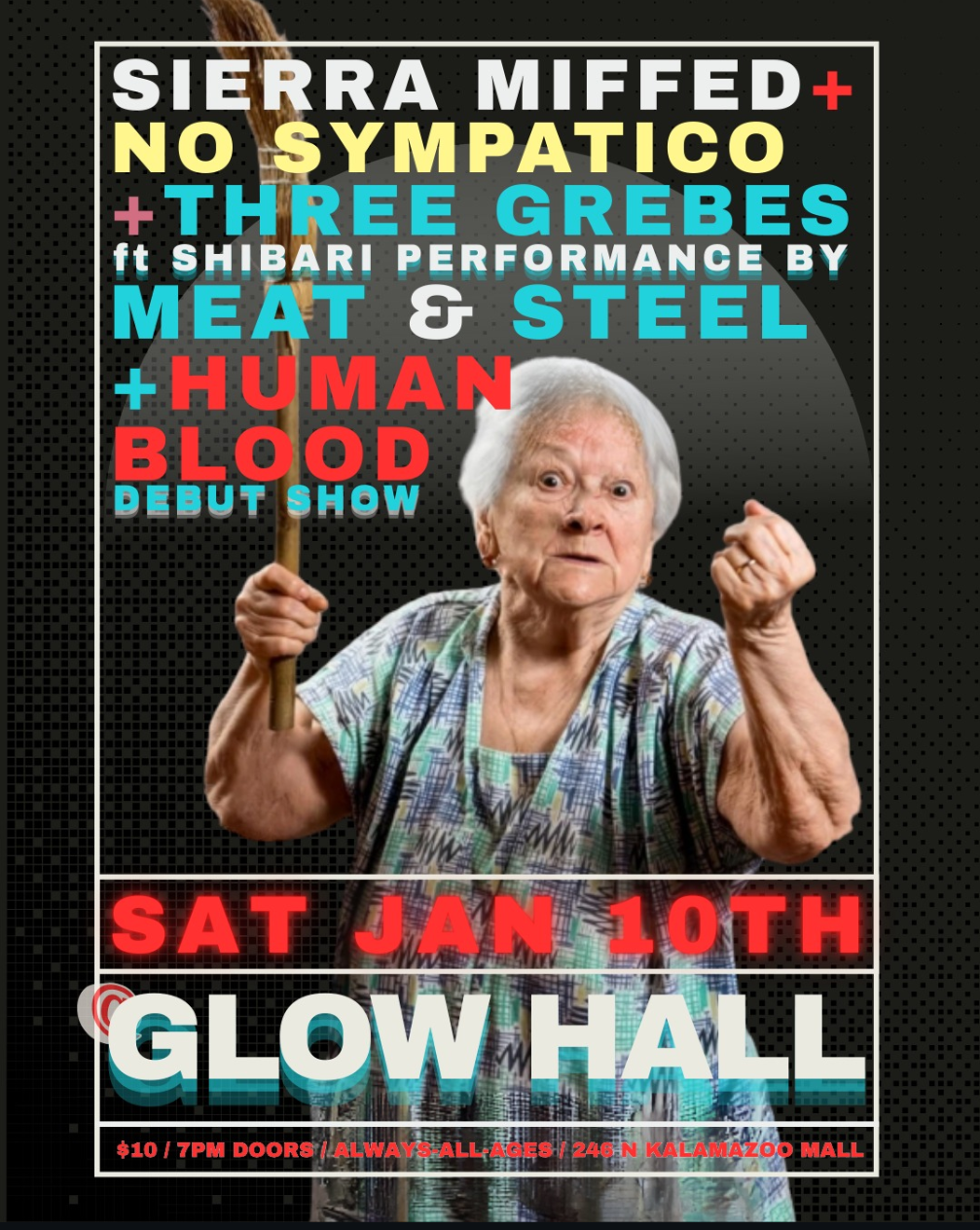 Three Grebes / Victor Vague / Sierra Miffed / No Sympatico @ Glow Hall (Kalamazoo, MI)