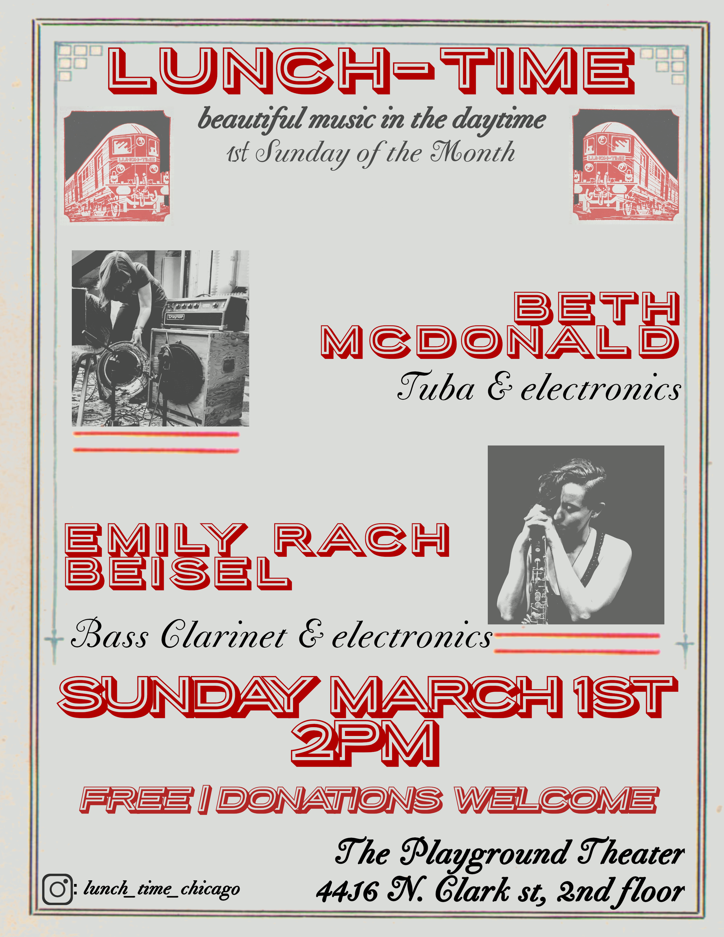 LUNCH-TIME: Solo/duo with Emily Rach Beisel (Chicago)