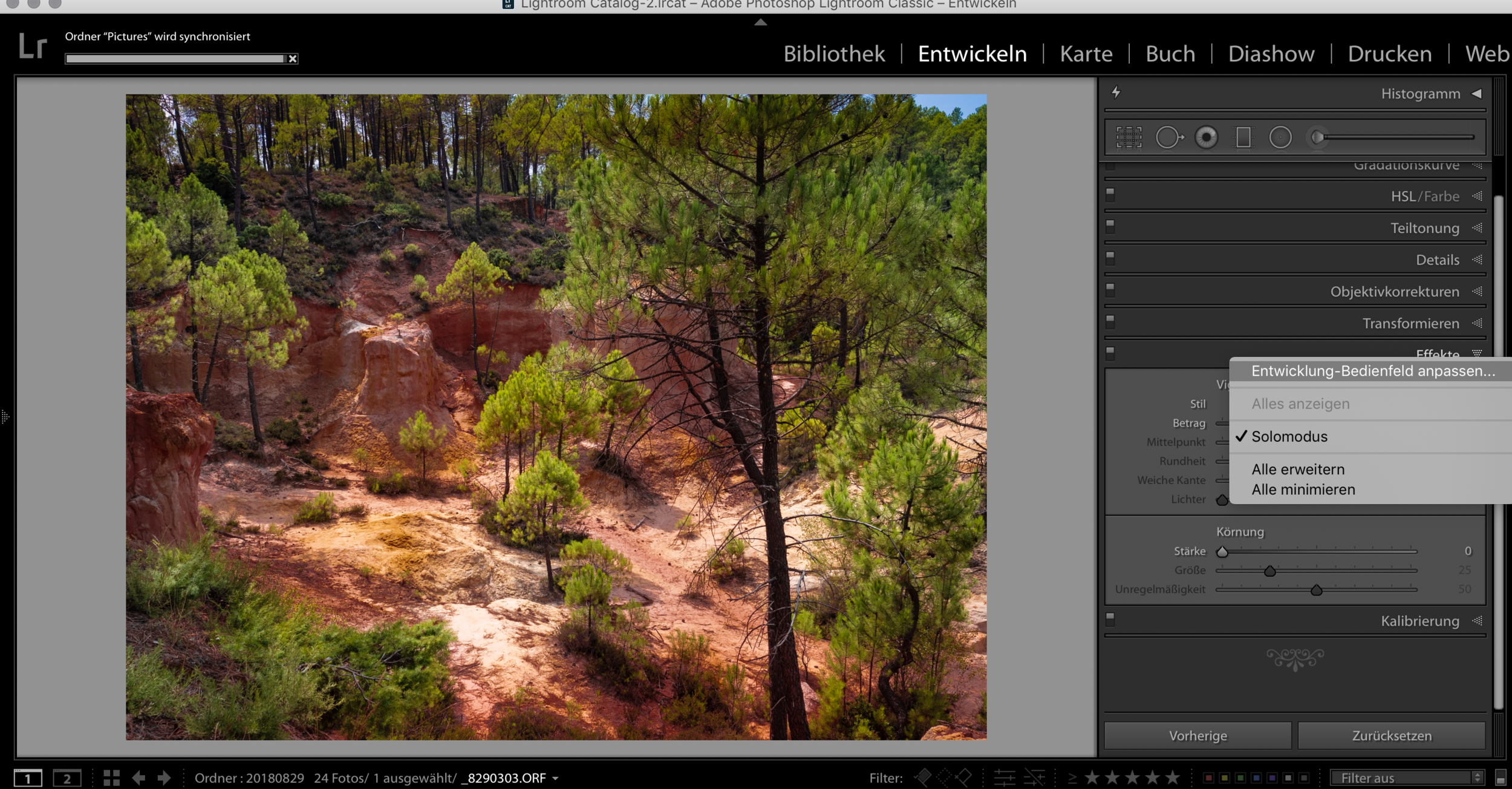 Adobe Lightroom bietet seit dem letzten Update die Möglichkeit die Reihenfolge der Entwicklungspaletten anzupassen.