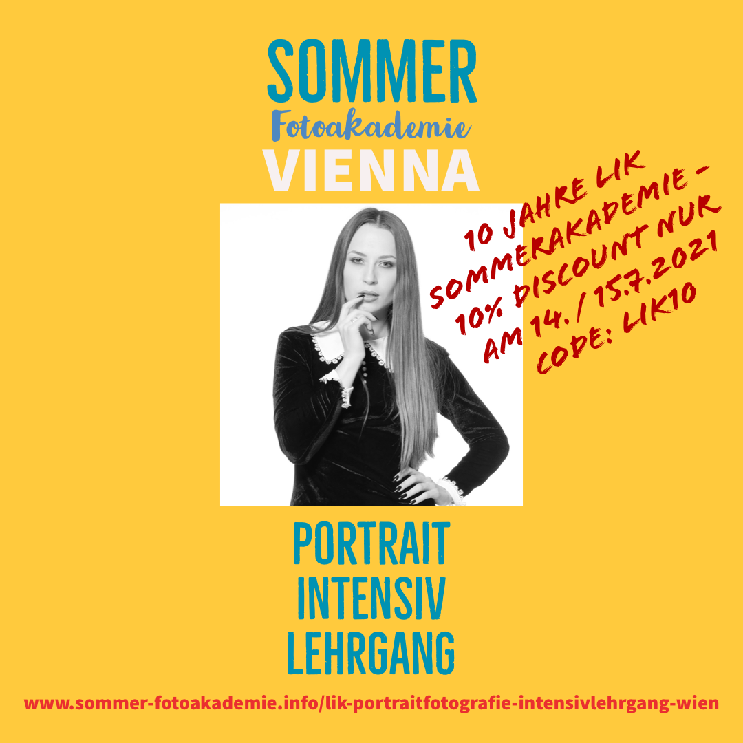 10 Jahre LIK Sommerakademie - 10% Discount für den Portraitfotografie Intensiv Lehrgang