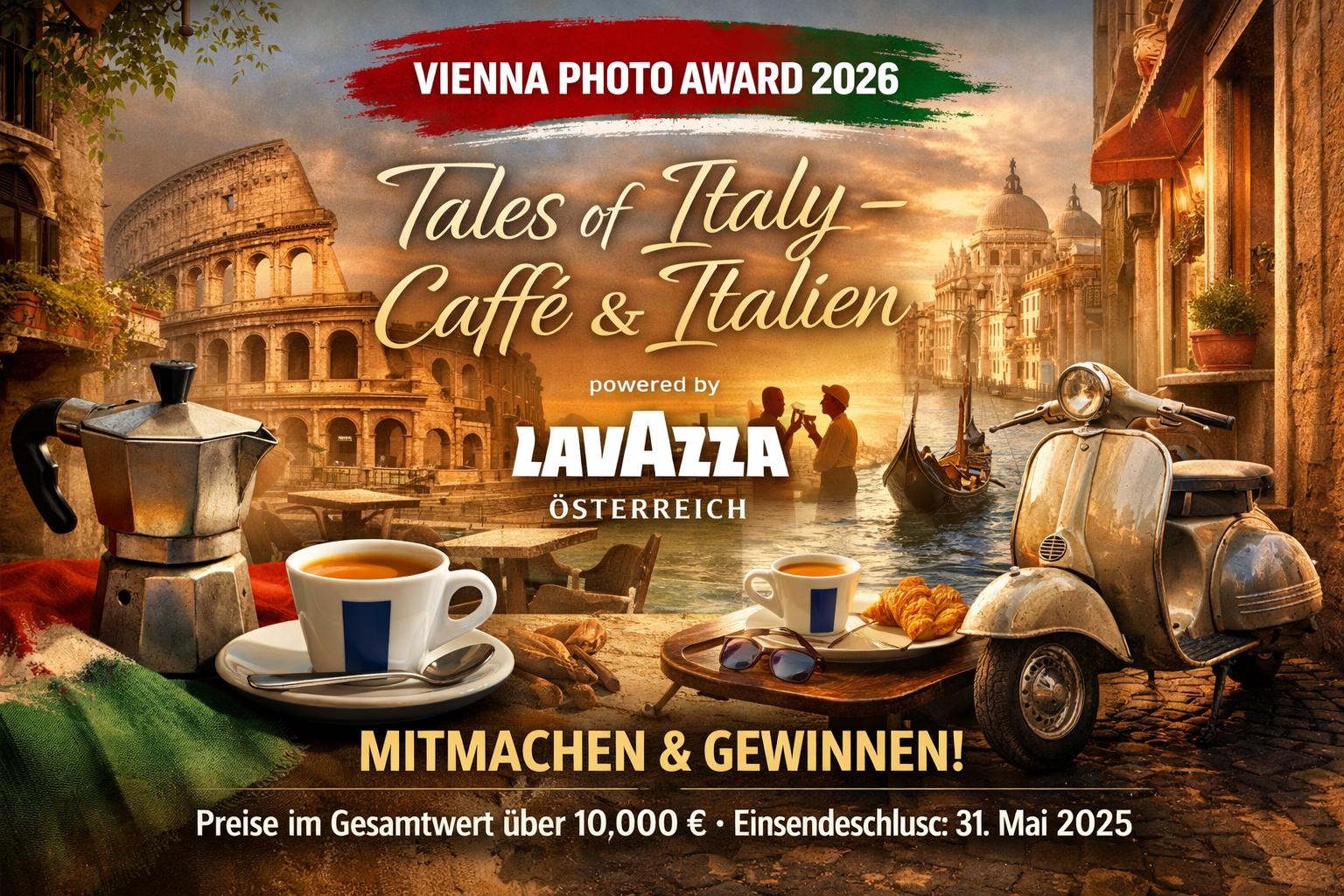 Vienna Photo Award 2026: „Tales of Italy – Caffè &amp; Italien“ powered by Lavazza Österreich