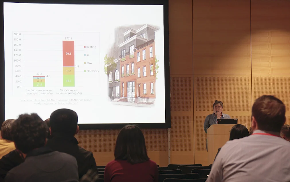 In Cho presenting at the Vienna International Passive House Conference.